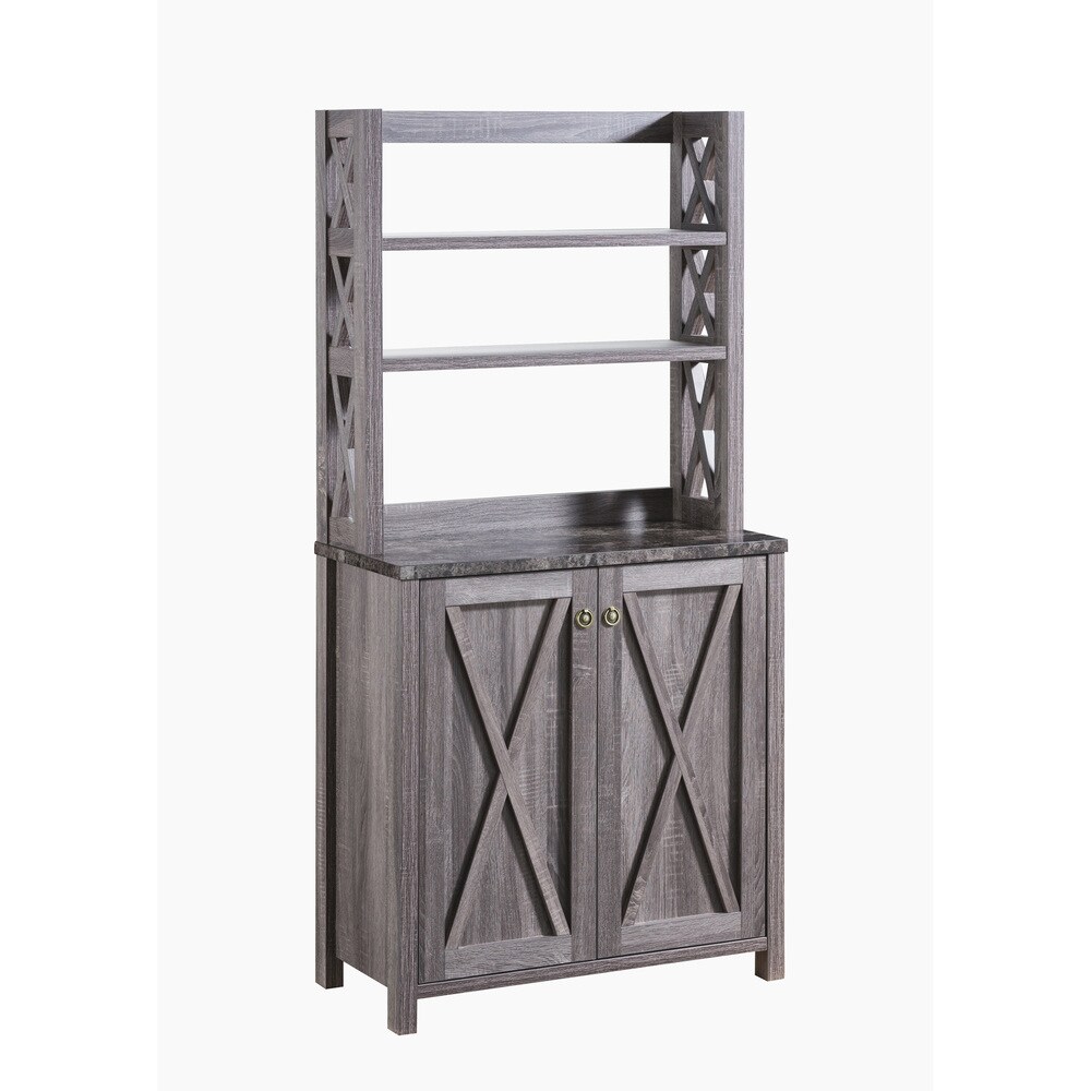 Caribe 79-Inch Tall Microwave Pantry Cabinet with Drawer and Shelves - N/A  - On Sale - Bed Bath & Beyond - 31885196