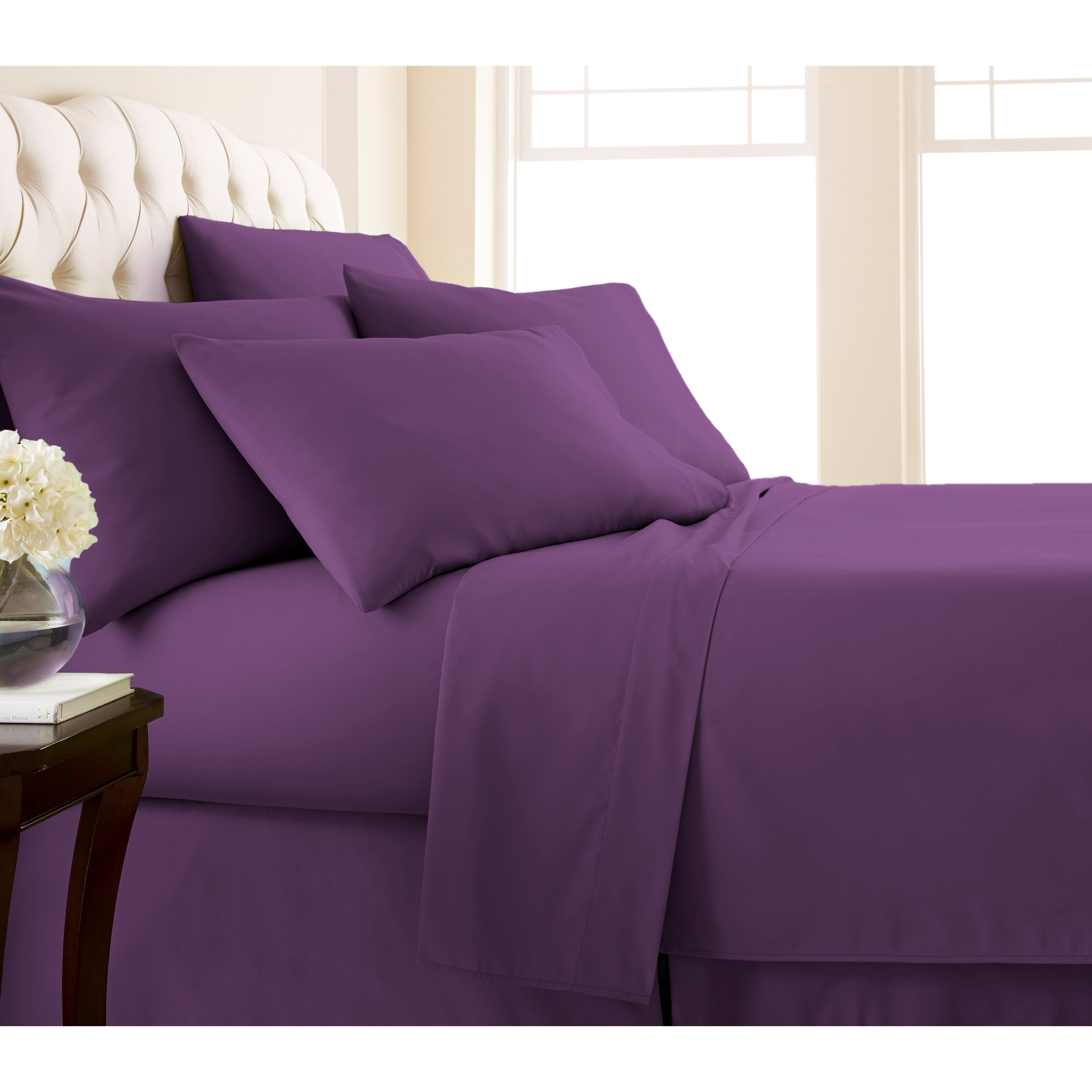2 FREE PILLOWCASE NEW EXTRA DEEP 13/" KING SIZE FITTED SHEET LILAC