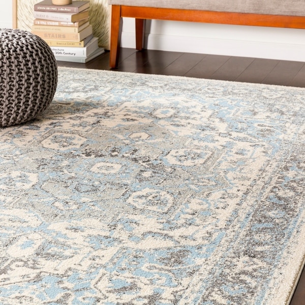 Arienne Traditional Pale Blue Area Rug 7 10 X 3 On Arienne Traditional Pale Blue Area Rug 7 X27 10