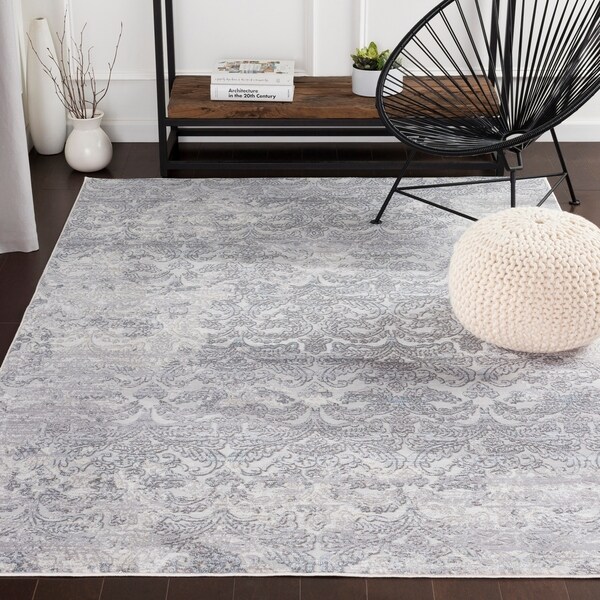 Fermi Vintage Damask Silver Gray Area Rug 9 3 X 12 On Fermi Vintage Damask Silver Gray Area Rug 9 X27 3