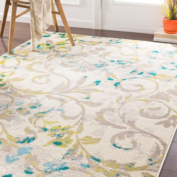 Shop Pavelu Transitional Lime/ Teal Area Rug 8'10" x 12'9" On Sale