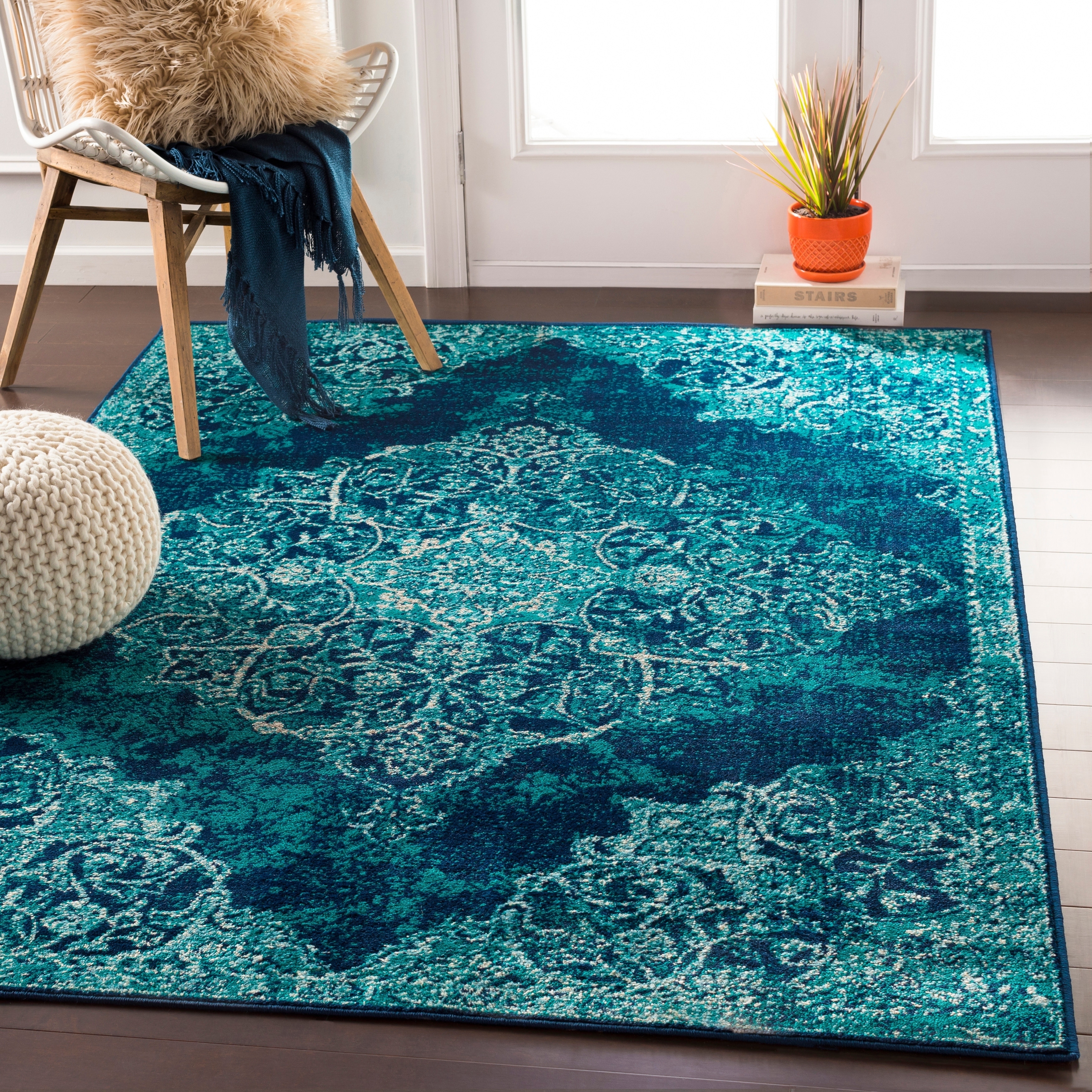 Terenzio Traditional Teal Area Rug 7 9 X 11 2 On Terenzio Traditional Teal Area Rug