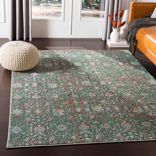 Orbala Green Vintage Damask Accent Rug - 2' x 3'