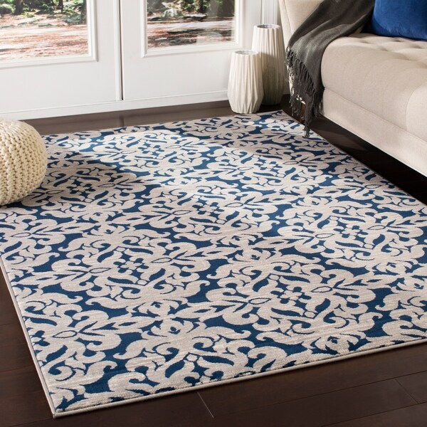 Shop Fulton Transitional Navy Area Rug - 5'3" x 7'3" - On Sale - Free