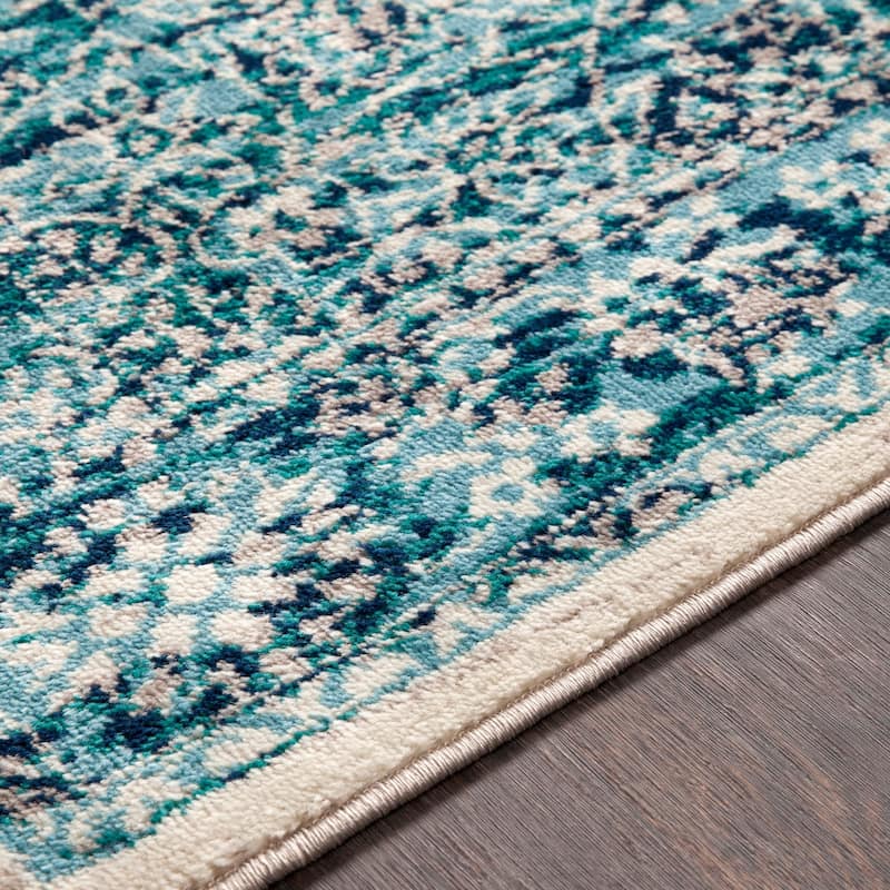 Benigno Traditional Teal Area Rug - 5' 3" x 7' 6"
