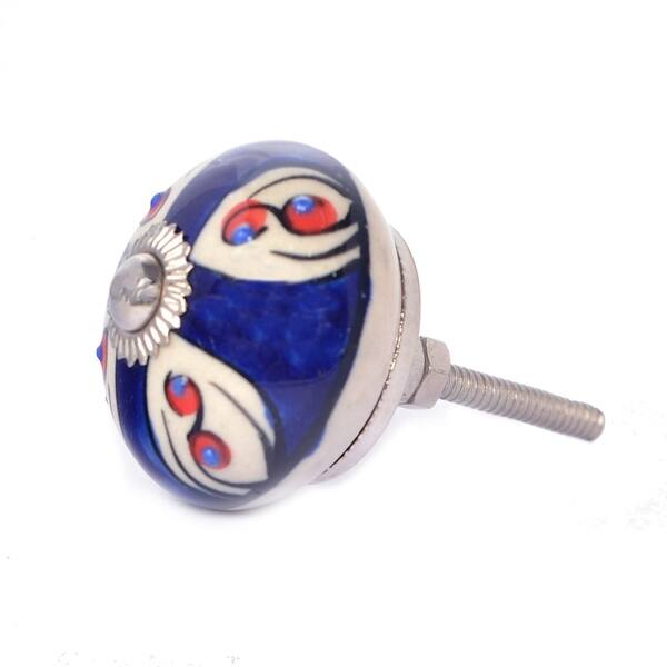 Shop Navy Blue Ceramic Door Knob Sets Package Cabinet Drawer Pull