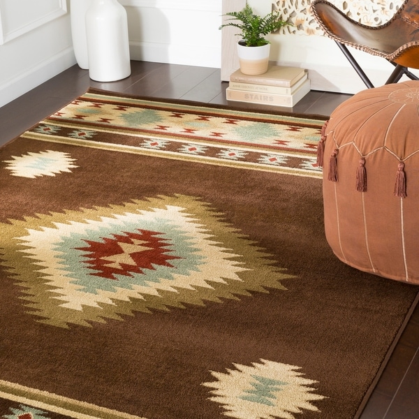 Shop Nurzhan Dark Brown Southwestern Area Rug - 7'9