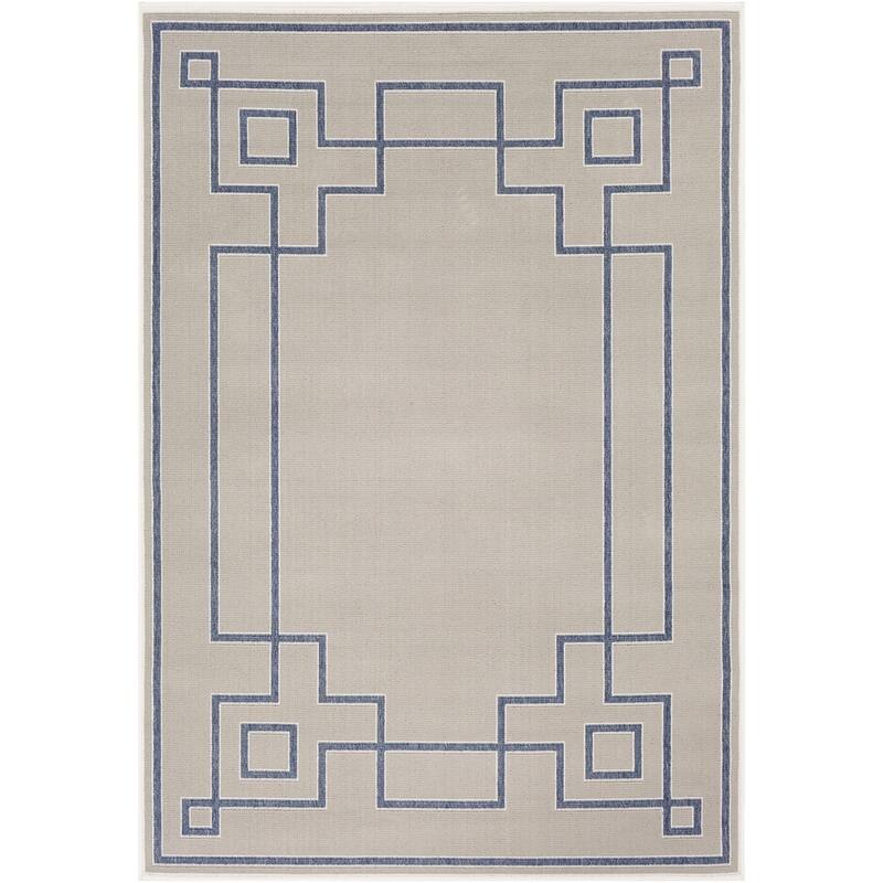 Livabliss Odette Greek Key Border Indoor/ Outdoor Area Rug