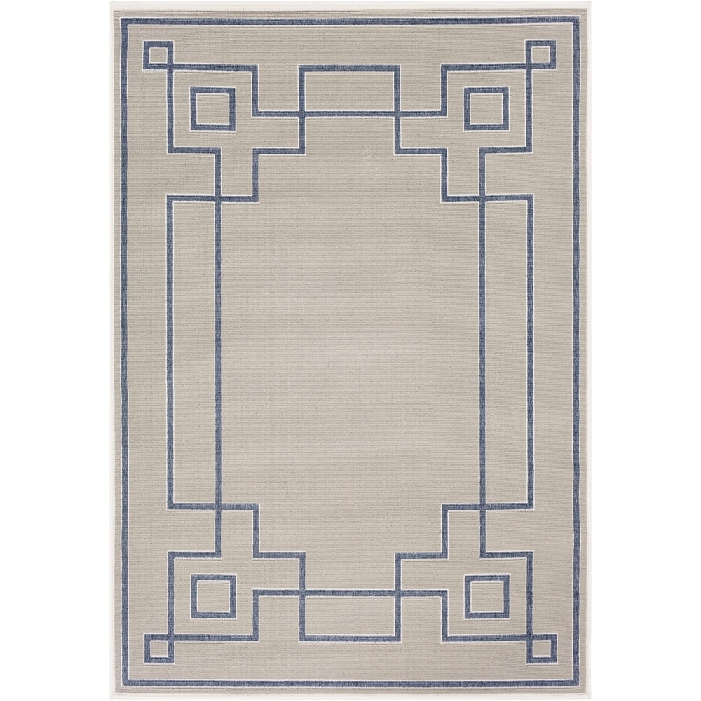 Livabliss Odette Greek Key Border Indoor/ Outdoor Area Rug