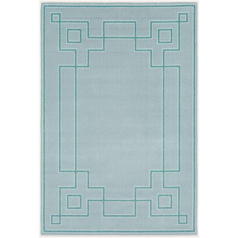 Livabliss Odette Greek Key Border Indoor/ Outdoor Area Rug