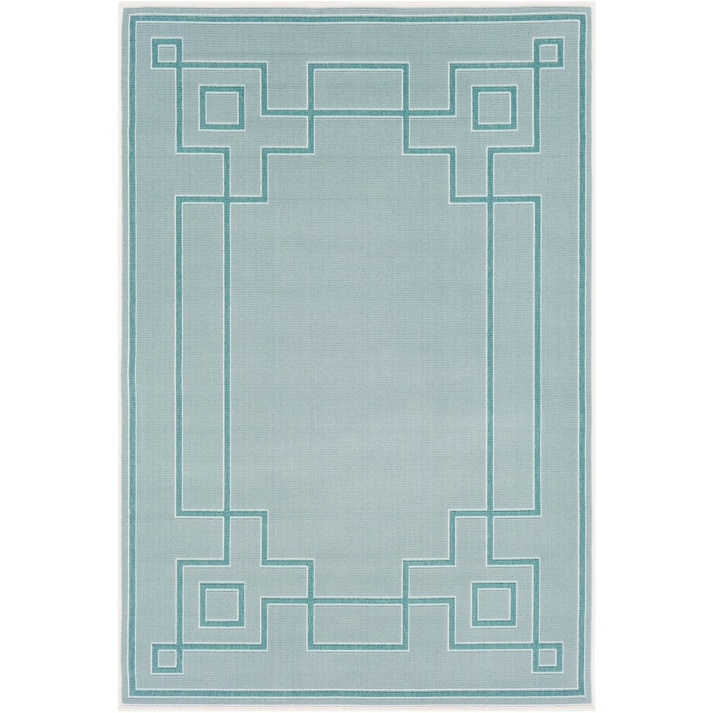 Livabliss Odette Greek Key Border Indoor/ Outdoor Area Rug