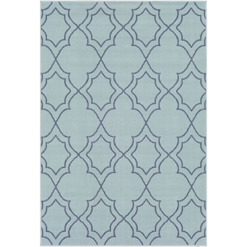 Livabliss Natasha Indoor/ Outdoor Transitional Trellis Area Rug - 8'9" x 12'9" - Aqua