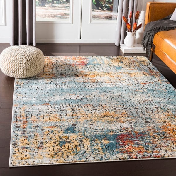 Shop Kamran Aqua & Rust Bohemian Area Rug - 5'3