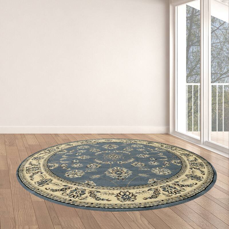 Admire Home Living Artisan Traditional Oriental Scroll Pattern Area Rug