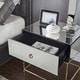 Wade Mirrored Accent Table with Gold Finish Base by iNSPIRE Q Bold - Thumbnail 1