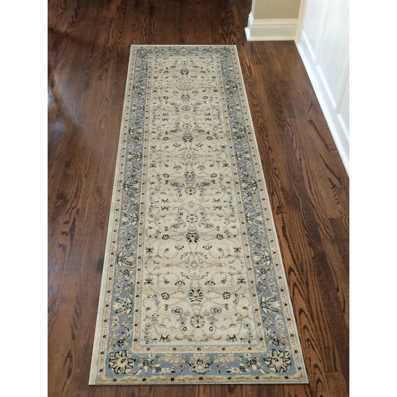 Admire Home Living Artisan Traditional Oriental Scroll Pattern Area Rug