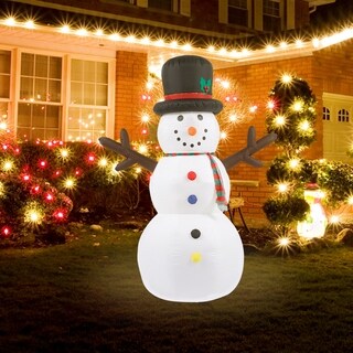 Shop 8Ft Snowman Inflatable with Flashing Disco LED Lights - Free ...