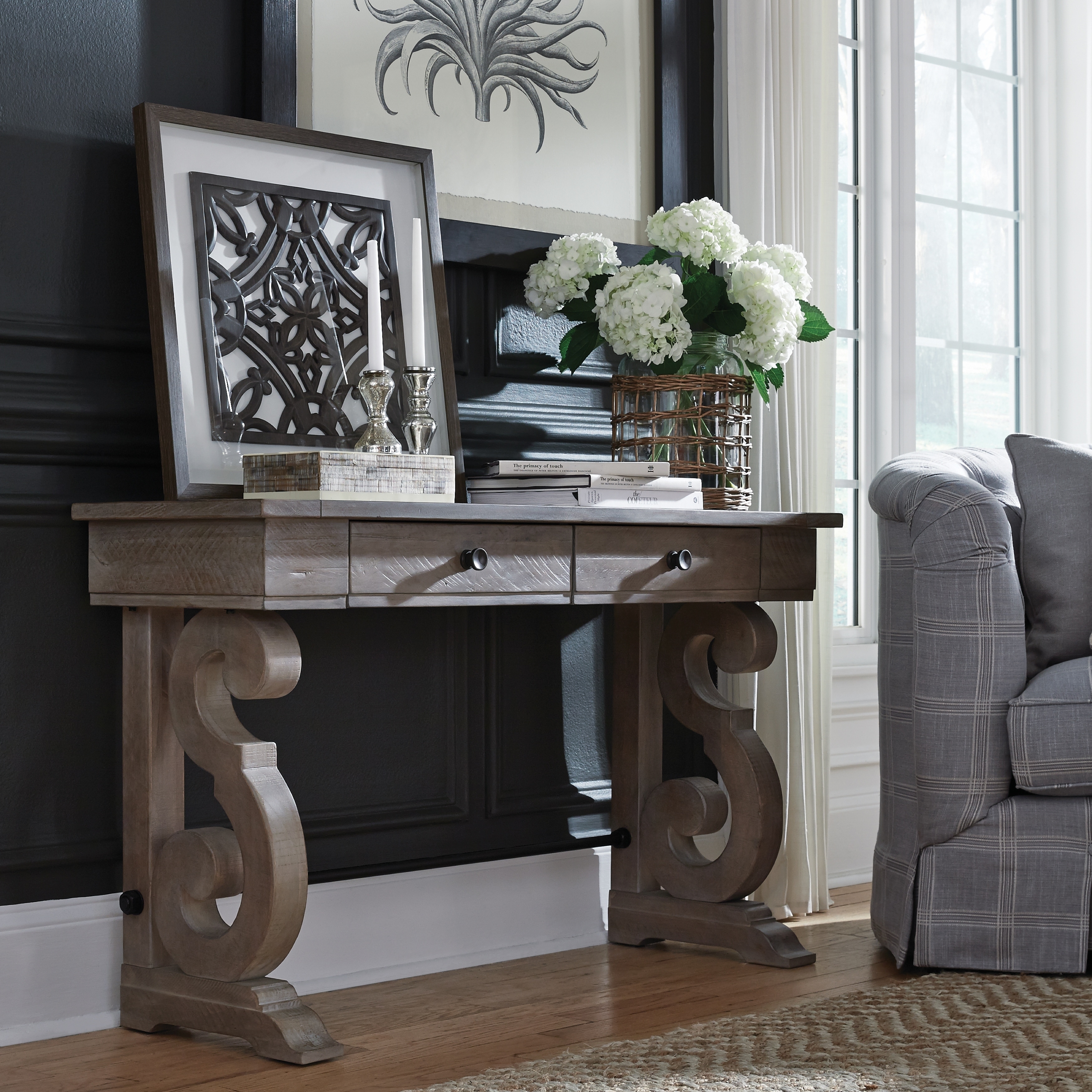 Shop Tinley Park Traditional Dove Tail Grey Entryway Sofa Table