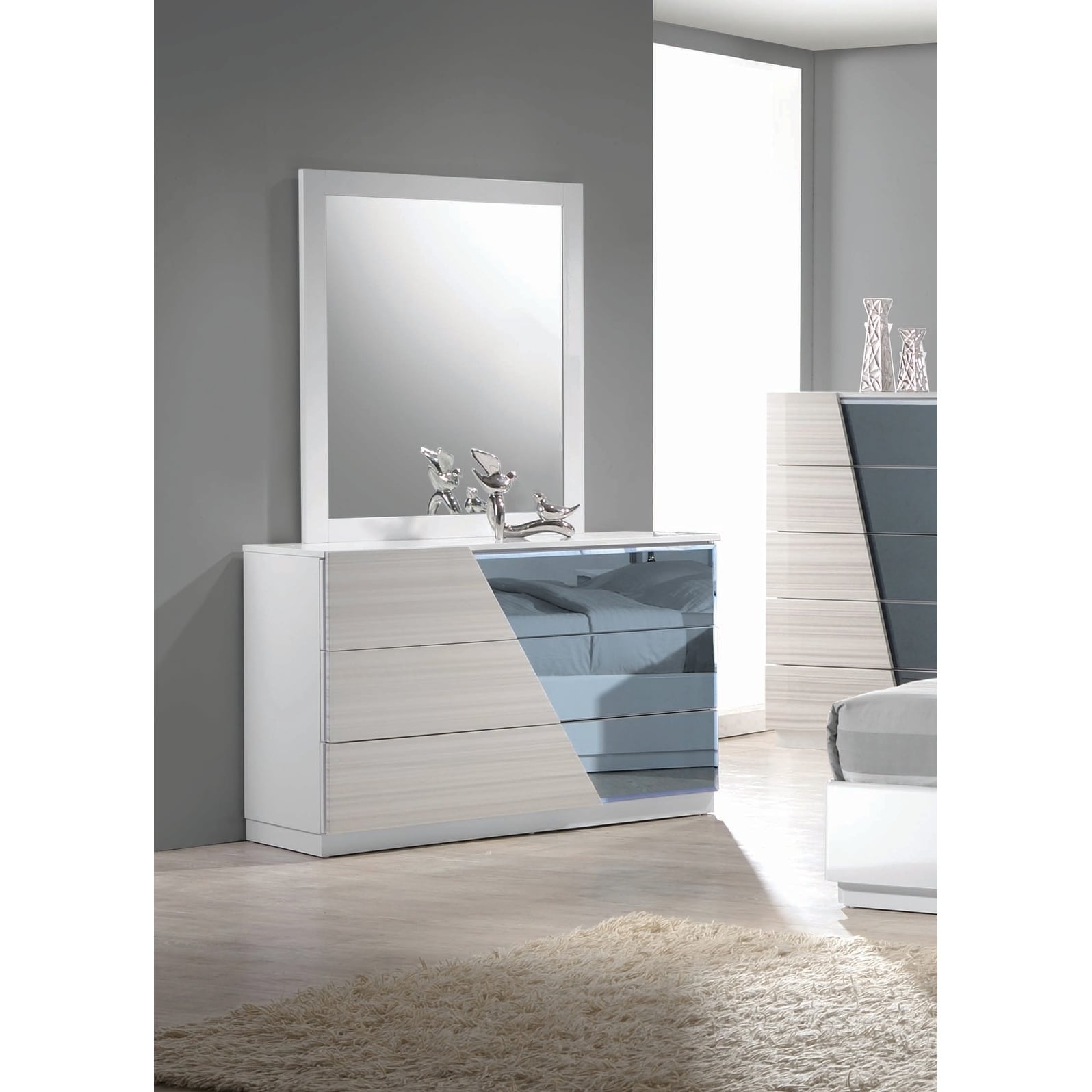 Shop Best Master Furniture Zebra Gray Dresser And Mirror Free