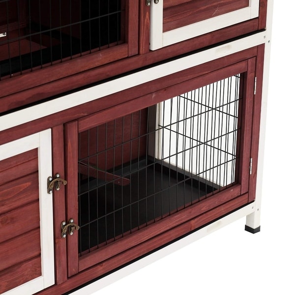 pawhut 2 story rabbit hutch