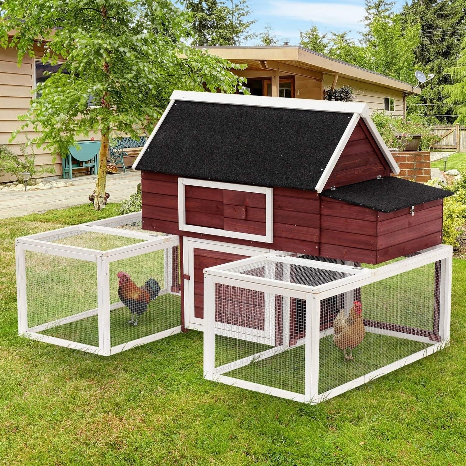 Pawhut Green Wooden Backyard Chicken Coop - Bed Bath & Beyond - 12514610