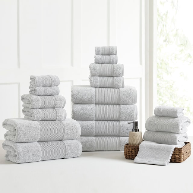 Modern Threads Air Cloud 18-Piece Bath Towel Set - Grey