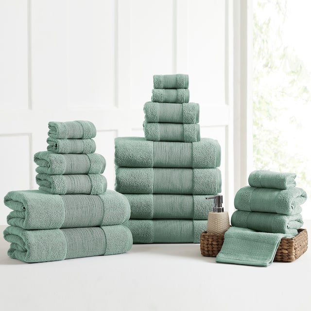 Modern Threads Air Cloud 18-Piece Bath Towel Set - Eucalyptus
