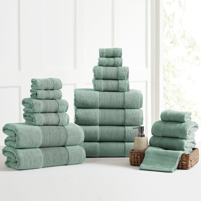 Modern Threads Air Cloud 18-Piece Bath Towel Set - Eucalyptus