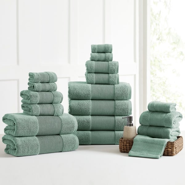 Modern Threads Air Cloud 18-Piece Bath Towel Set - Eucalyptus