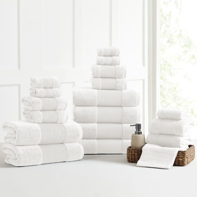 Modern Threads Air Cloud 18-Piece Bath Towel Set - White