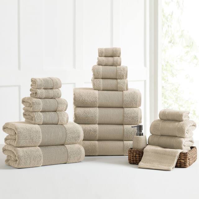 Modern Threads Air Cloud 18-Piece Bath Towel Set - Sand