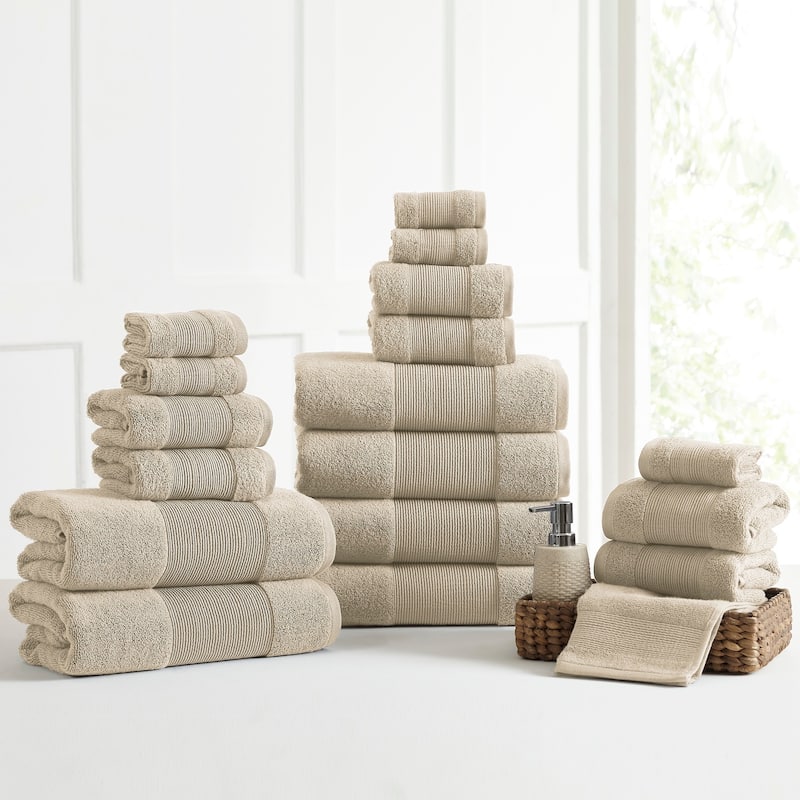 Modern Threads Air Cloud 18-Piece Bath Towel Set - Sand
