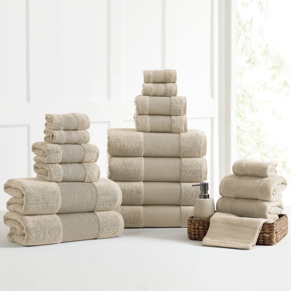 Modern Threads Air Cloud 18-Piece Bath Towel Set - Sand