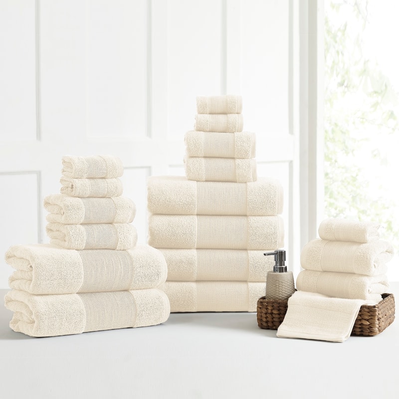 Modern Threads Air Cloud 18-Piece Bath Towel Set - Ivory