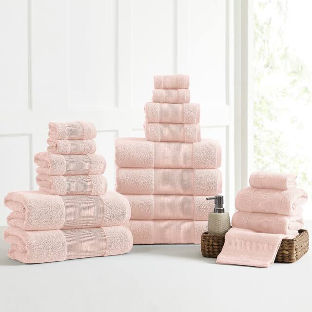 Modern Threads Air Cloud 18-Piece Bath Towel Set - blush