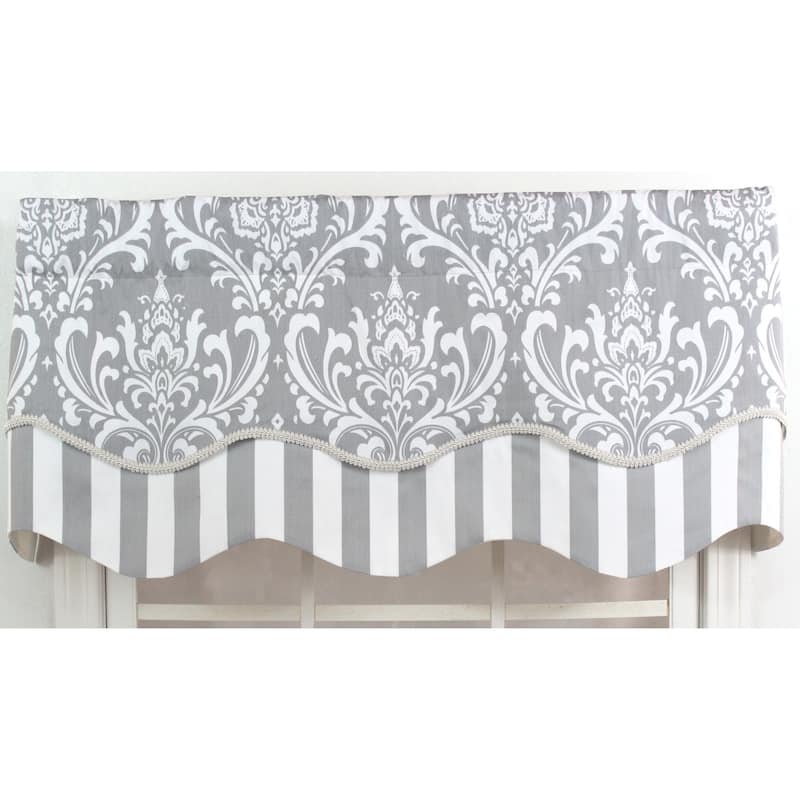 RLF Home Ozbourne 50-inch Window Valance - Grey - Layered