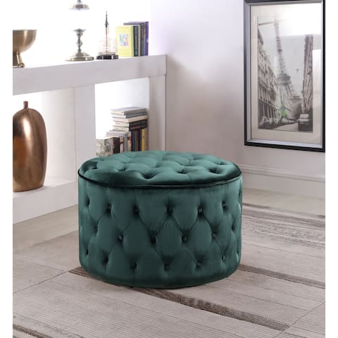 Chic Home Adna Velvet Upholstered Ottoman