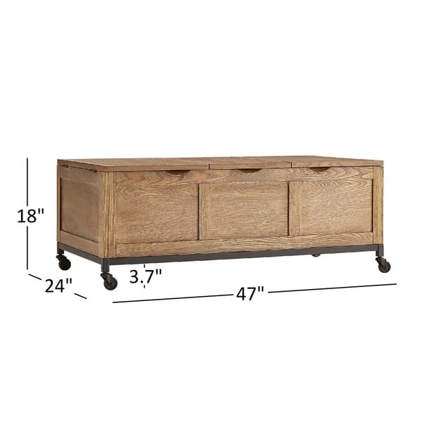 Shay Storage Trunk End Table with Removeable Tray by Inspire Q Artisan - Veneer/MDF