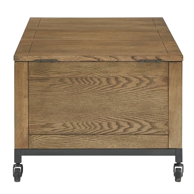 Shay Rectangular Storage Coffee Table with Removeable Tray and Caster Wheels by iNSPIRE Q Artisan
