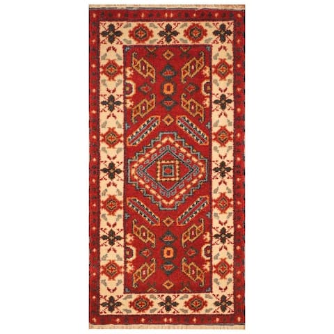 Handmade One-of-a-Kind Kazak Wool Rug (India) - 2' x 3'10