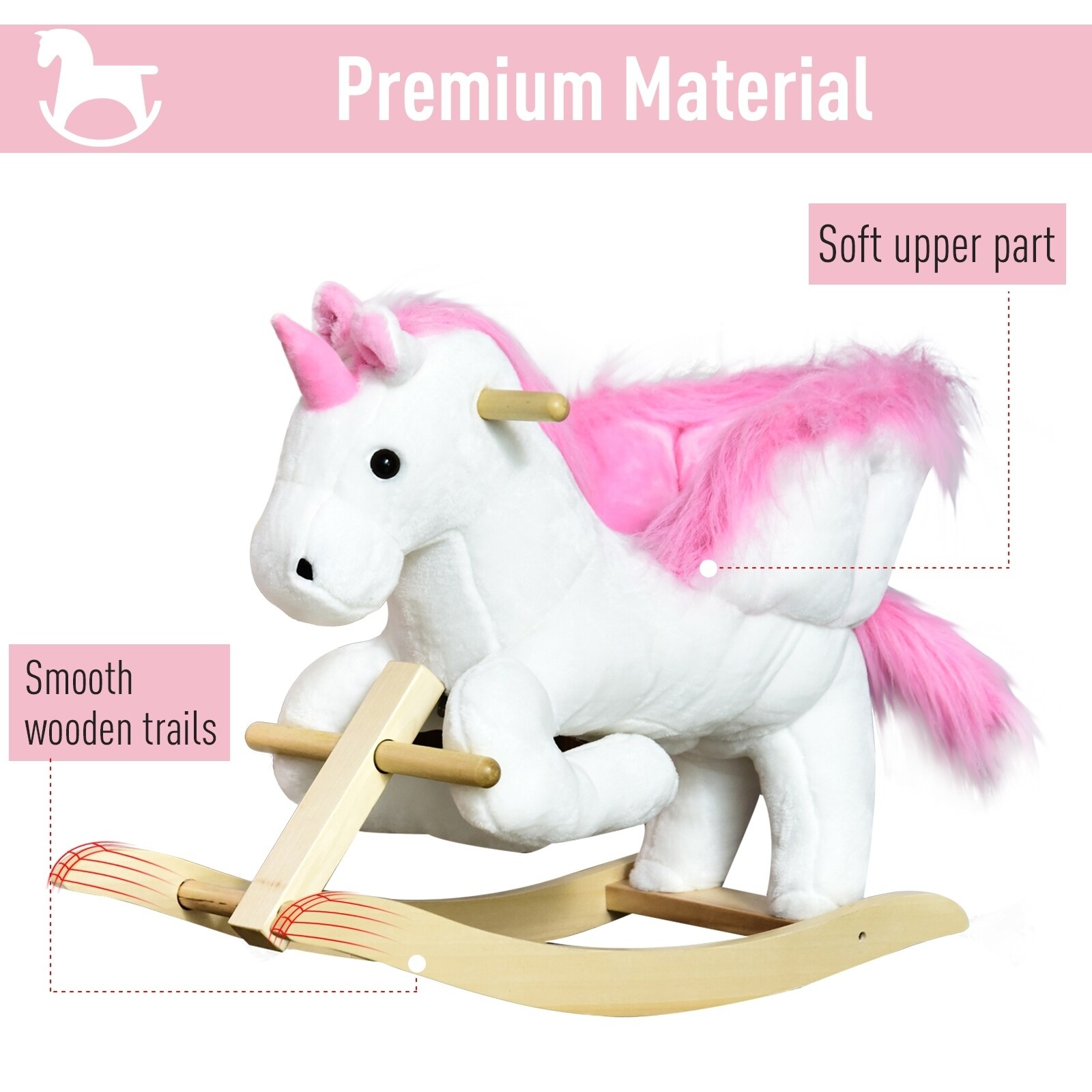 unicorn wooden rocking horse