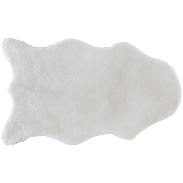 Fake Rabbit Fur Accent Area Rug Ultra Soft with Faux Suede Backing