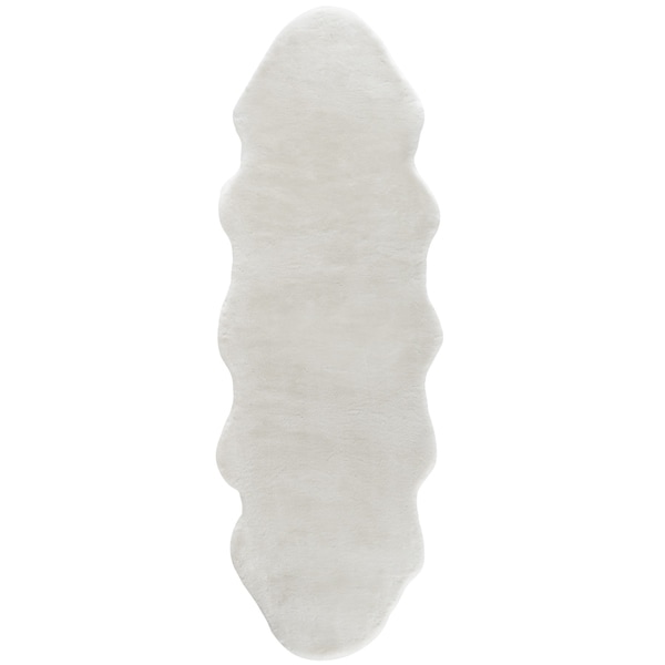Fake Rabbit Fur Accent Area Rug - Ultra Soft with Faux Suede Backing - Polyester - 2x6 Double Pelt Short Pile Sheepskin Rug. Opens flyout.