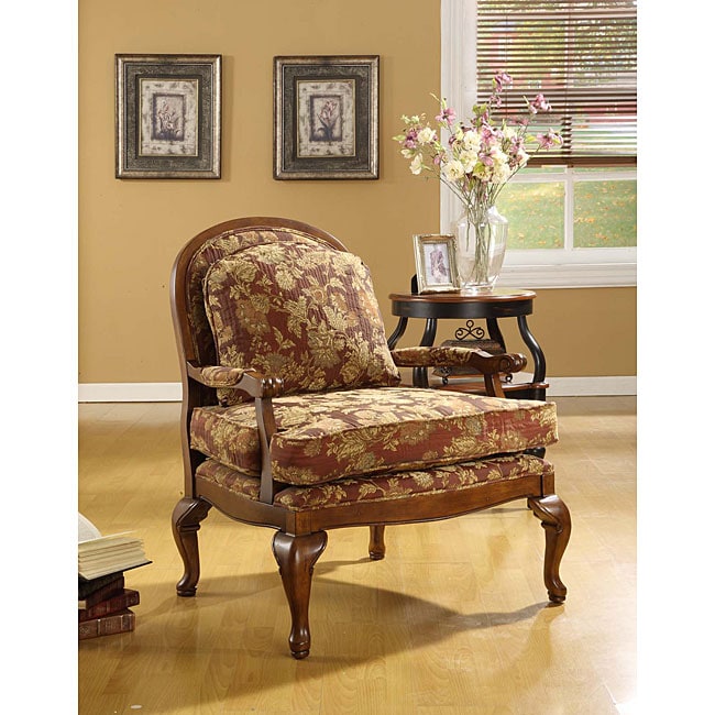 Shop Salon Burgundy Brocade Chair - Free Shipping Today ...