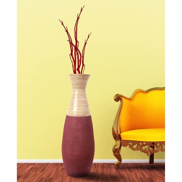 Shop 31 5 Tall Handcrafted Floor Vase Burgundy And Natural