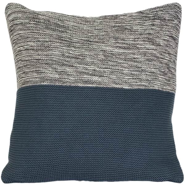 Pillow Decor Hygge Espen Denim Blue Knit Pillow Overstock 22413512