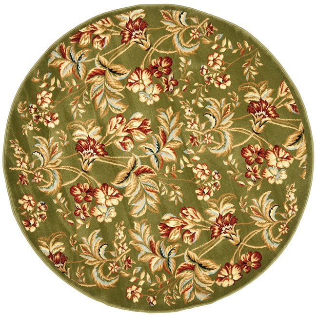 Lyndhurst Collection Floral Sage Rug (5 3 Round) (GreenPattern FloralMeasures 0.375 inch thickTip We recommend the use of a non skid pad to keep the rug in place on smooth surfaces.All rug sizes are approximate. Due to the difference of monitor colors, 