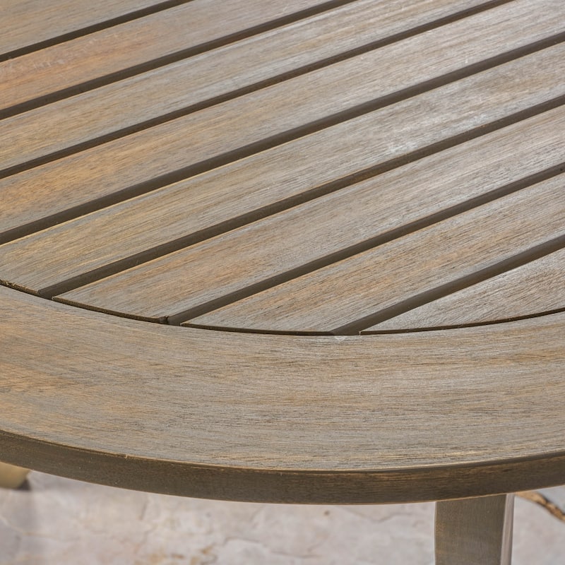 Silas Outdoor 7 Piece Wood and Wicker Dining Set by Christopher Knight Home
