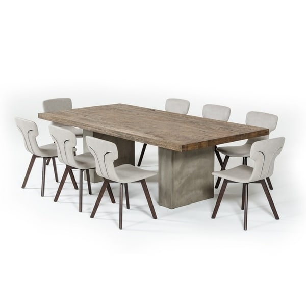 Shop Modrest Renzo 79 Modern Oak Concrete Dining Table