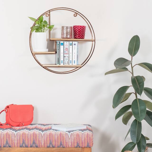 Marly Round Floating Wall Shelf - 19.50 x 19.50 x 4.75